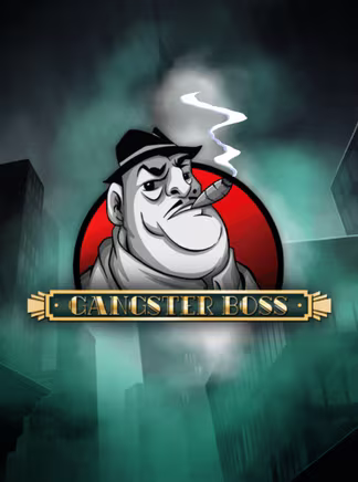Chapeau sur la tête et cigare aux lèvres, le héros de Gangster Boss pose en noir et blanc devant des immeubles, dans une machine à sous sur le thème de la pègre