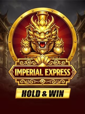 Une tête de dragon dorée à l'avant d'une locomotive donne le départ d'Imperial Express, une machine à sous Hold & Win