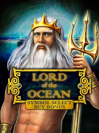 Couronné et trident en main, Poséidon domine l'océan dans Lord of the Ocean Symbol Select Buy Bonus, une version du grand classique à 10 lignes où vous choisissez votre symbole spécial et pouvez acheter le bonus
