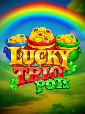 Au pied d'un arc-en-ciel, trois chaudrons remplis de pièces d'or donnent son nom à Lucky Trio Pots, une machine à sous sur le thème de la chance et des trèfles